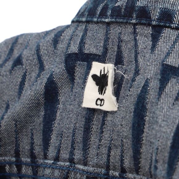 Christian Dior Women's Miss Dior Button Up Jacket Printed Denim Blue - Picture 3 of 7